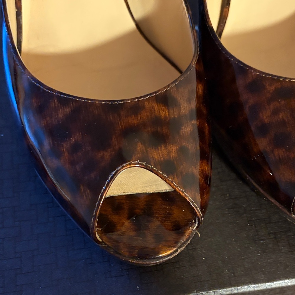 Cole Haan Brown Tortoise Print Heels - Picture 3 of 7